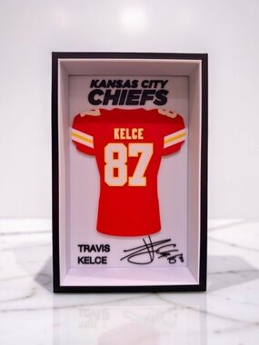 Travis Kelce Chiefs #87 Jersey Display 3D Shadow Box NFL Football Gift